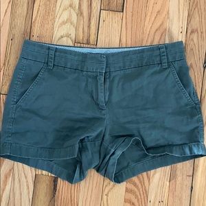 j crew army green khaki shorts size 6